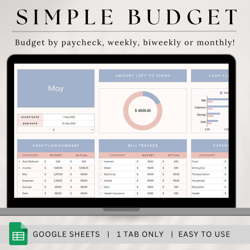 1. Simple Budget Template